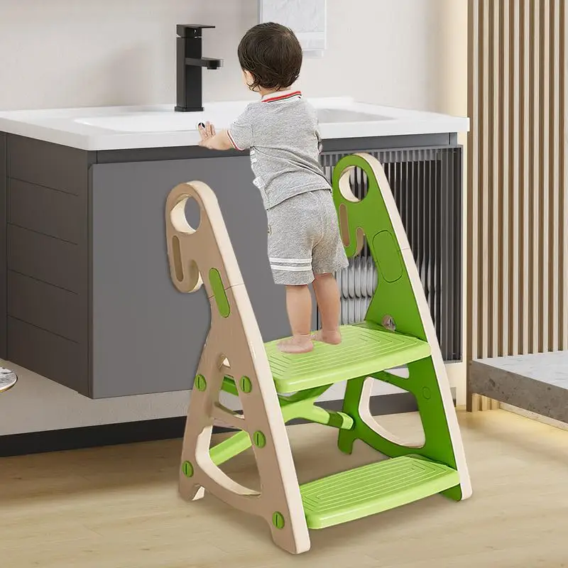 

Steps Stool For Kids 2 Steps Toddler Non-Slip Bathroom Kids Stepping Stool Heightened Kitchen Counter Helper for children Baby