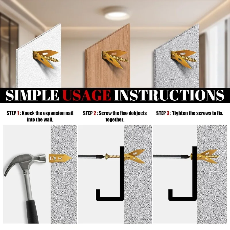 المراسي الفولاذية ذاتية الحفر مع مسامير الثقيلة الذاتي التنصت دريوال مرساة عدة لتوسيع الجبس الجصي وتد المعادن