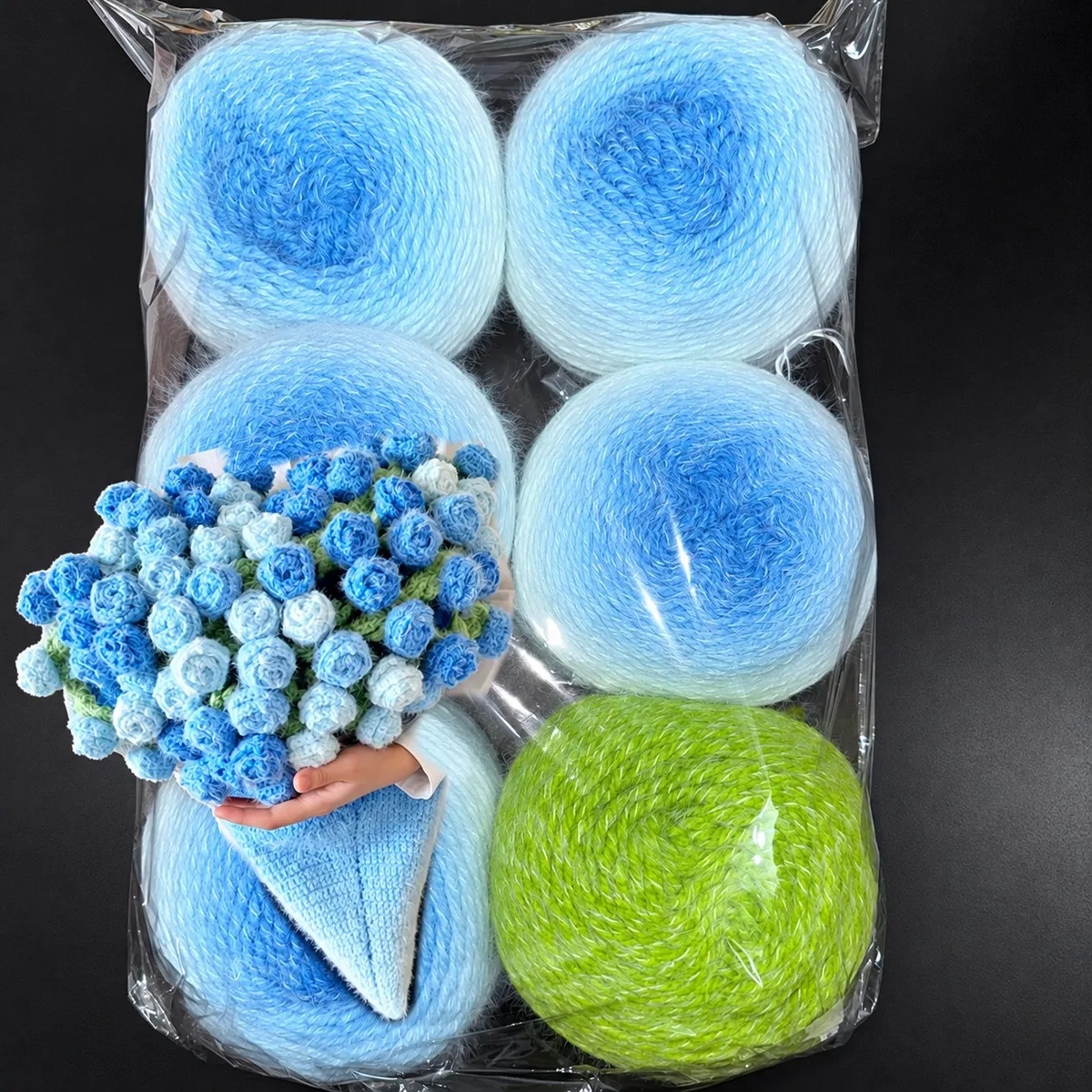 Gradient Cotton Yarn Crochet Knitting Yarn For Handmade Flower Bouquet Blanket Hat Bags Sweaters Soft Baby Fuzzy Yarn DIY Crafts