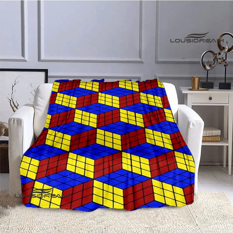 3D rubik's cube printed blanket Flannel Blanket Warm blanket Home travel blanket blankets for beds throw blanket Birthday Gifts