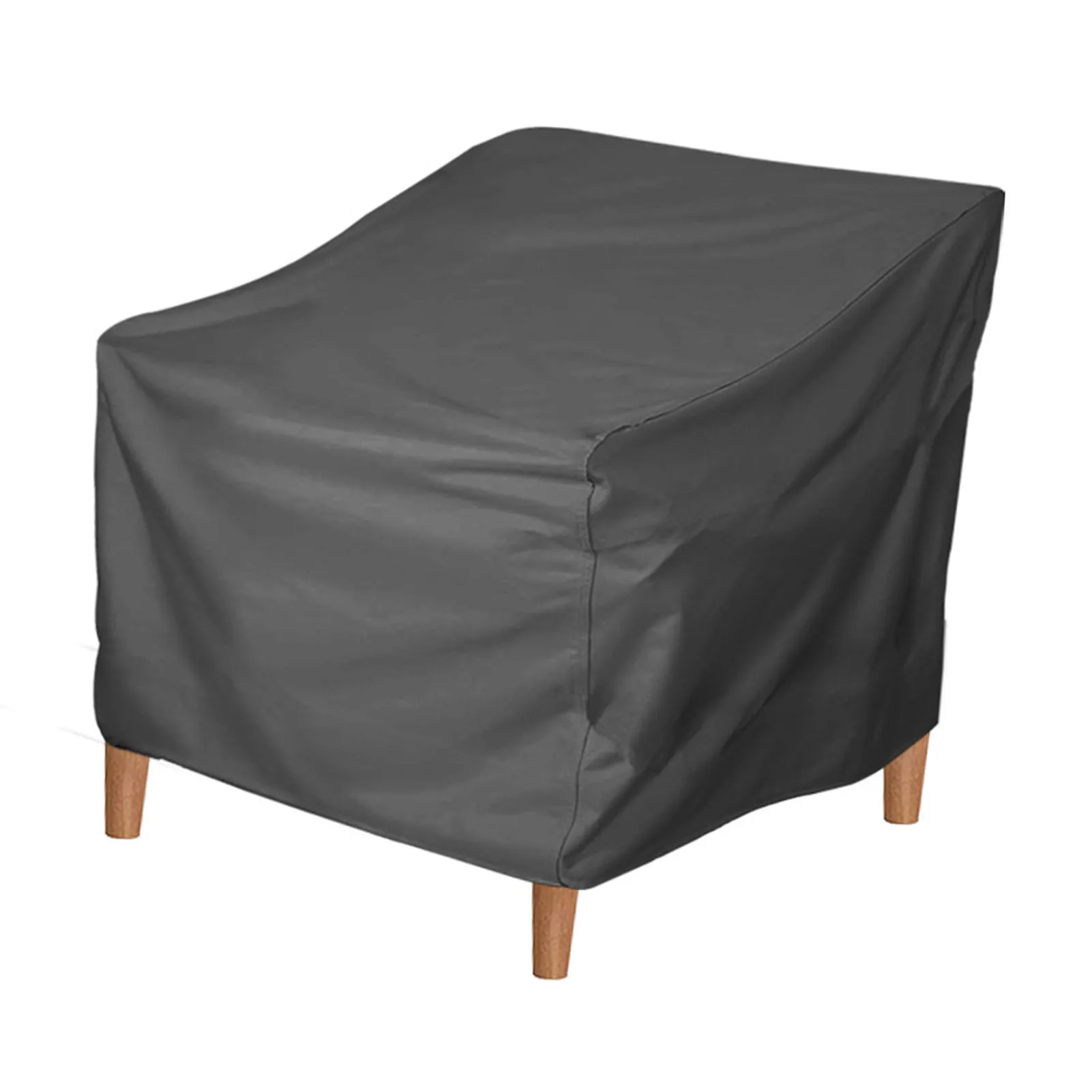 Patio Chair Cover Oxford Cloth Water Resistant Silver Coating Adjustable Strap Home Lawn Patio Garden Outdoor Furniture Cover