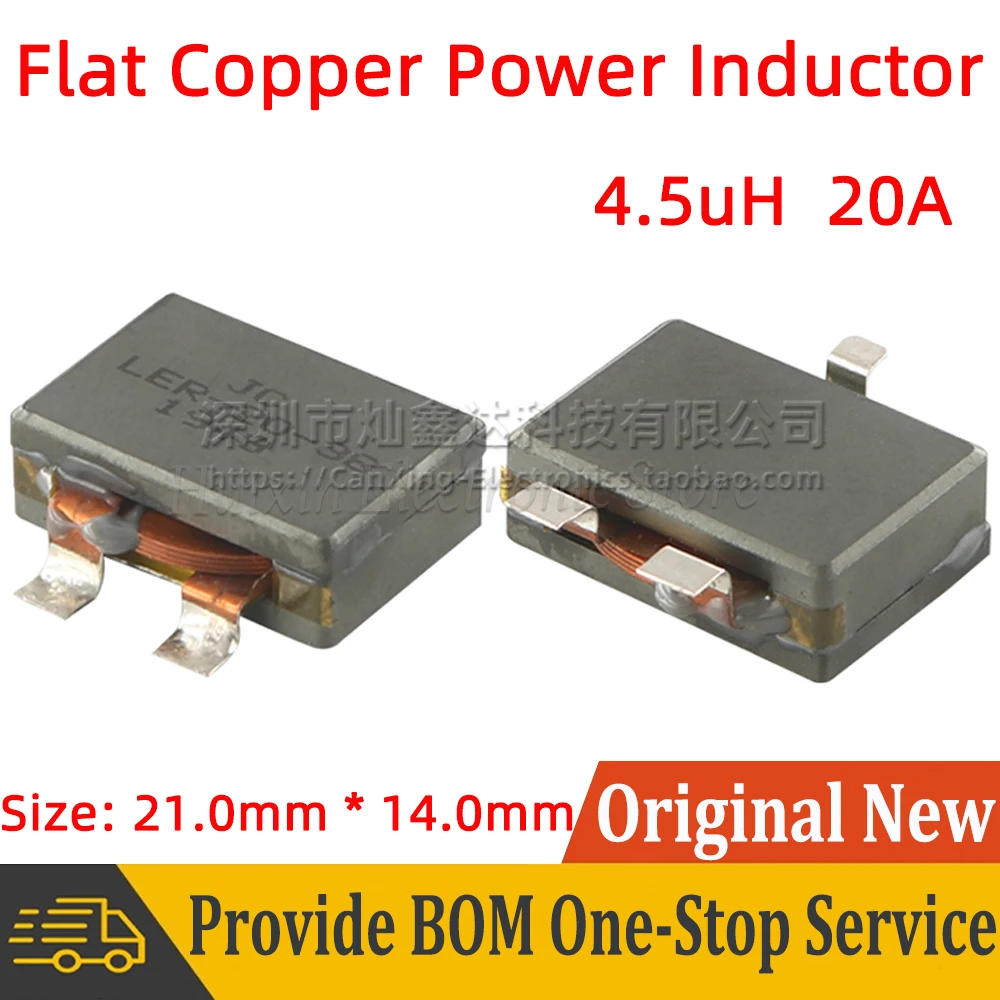 

5pcs SMD SMT Power Inductor High Frequency Inductance 4.5uH 20A High Large Current Flat Copper Coils Filter Low Profile