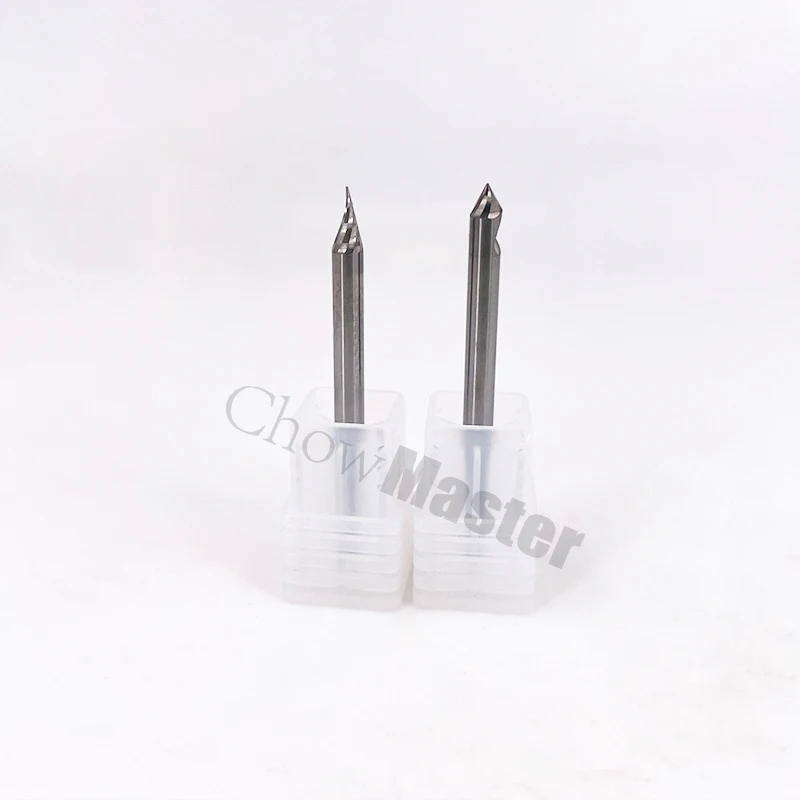 Chowmaster PCB Engraving Bit 3.175mm Shank V Shape Carving Bits 10-90 Degrees Carbide Router Bit Tipped 0.1mm 3D Milling Cutter
