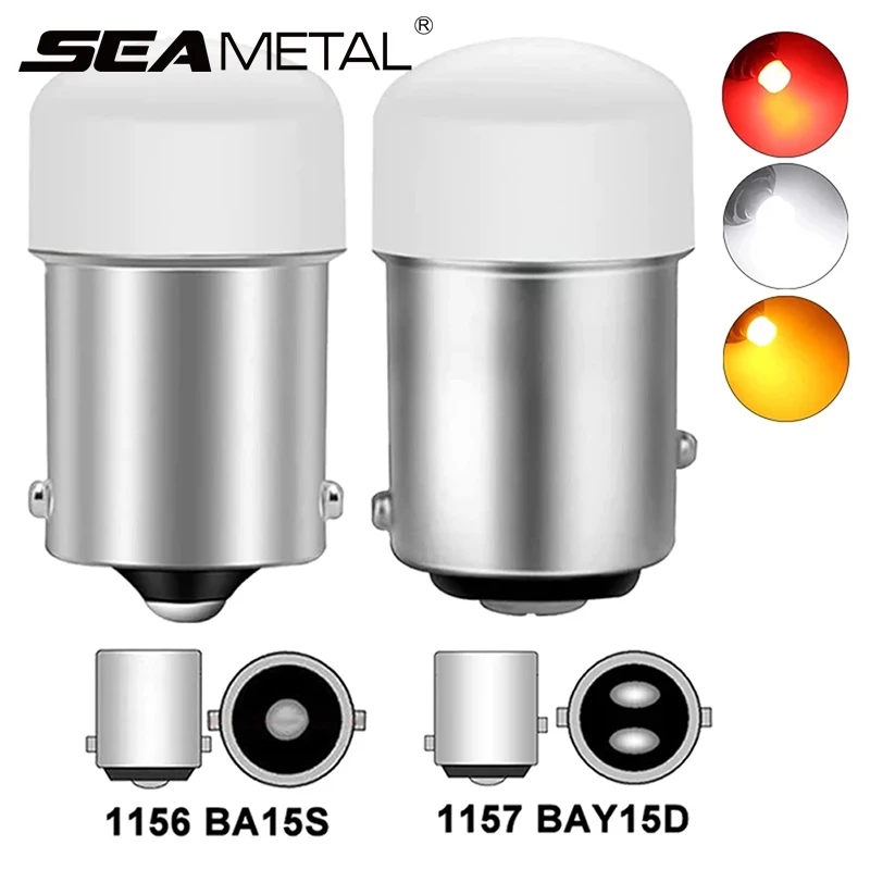 SEAMETAL 2Pcs Car Signal Light Bulbs 1156/1157 Brake Warning Lamp 9 Led SMD Chips Trun Signal Reversing Light for Parking DC 12V
