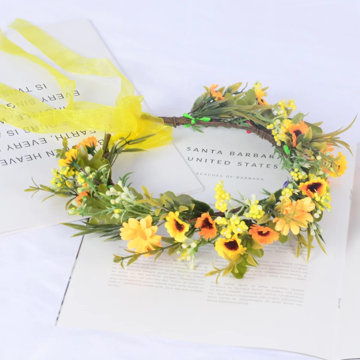

Sunflower Wreath Headband Bride Wedding Hair Accessory Garland For Women Party Festival Beach Vacation Halloween Cosplay