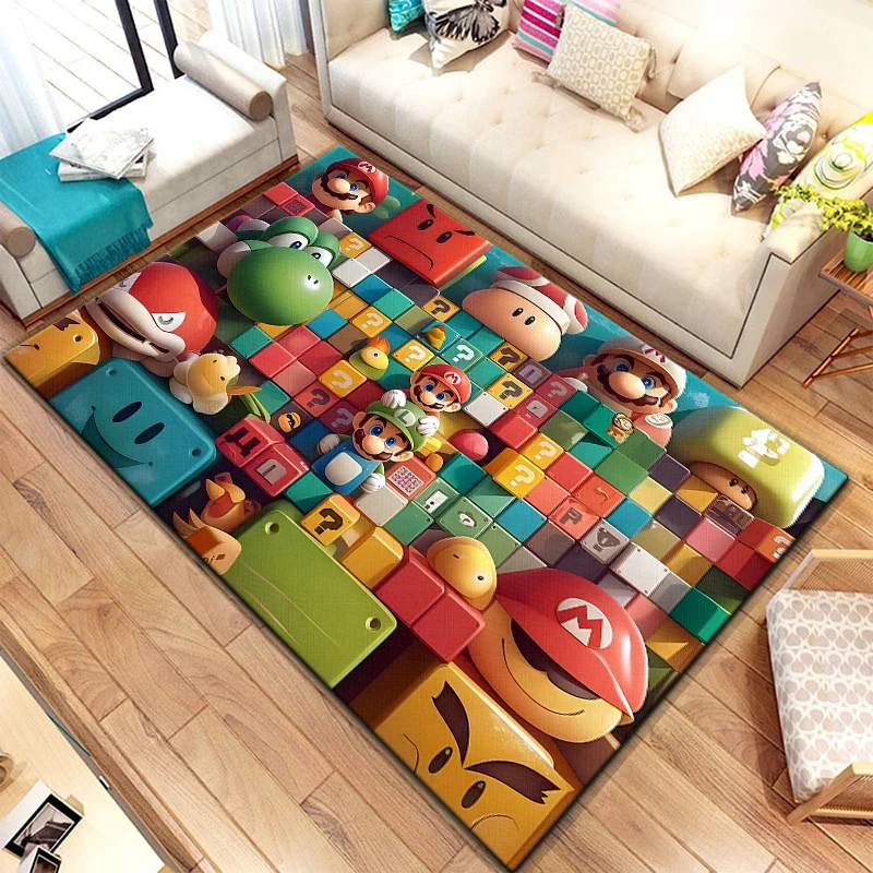 Super Mario cartoon Carpet, Living room Bedroom floor mat Kitchen mat Bedroom Mat,bedroom  birthday gift Yoga mat，Anime carpet