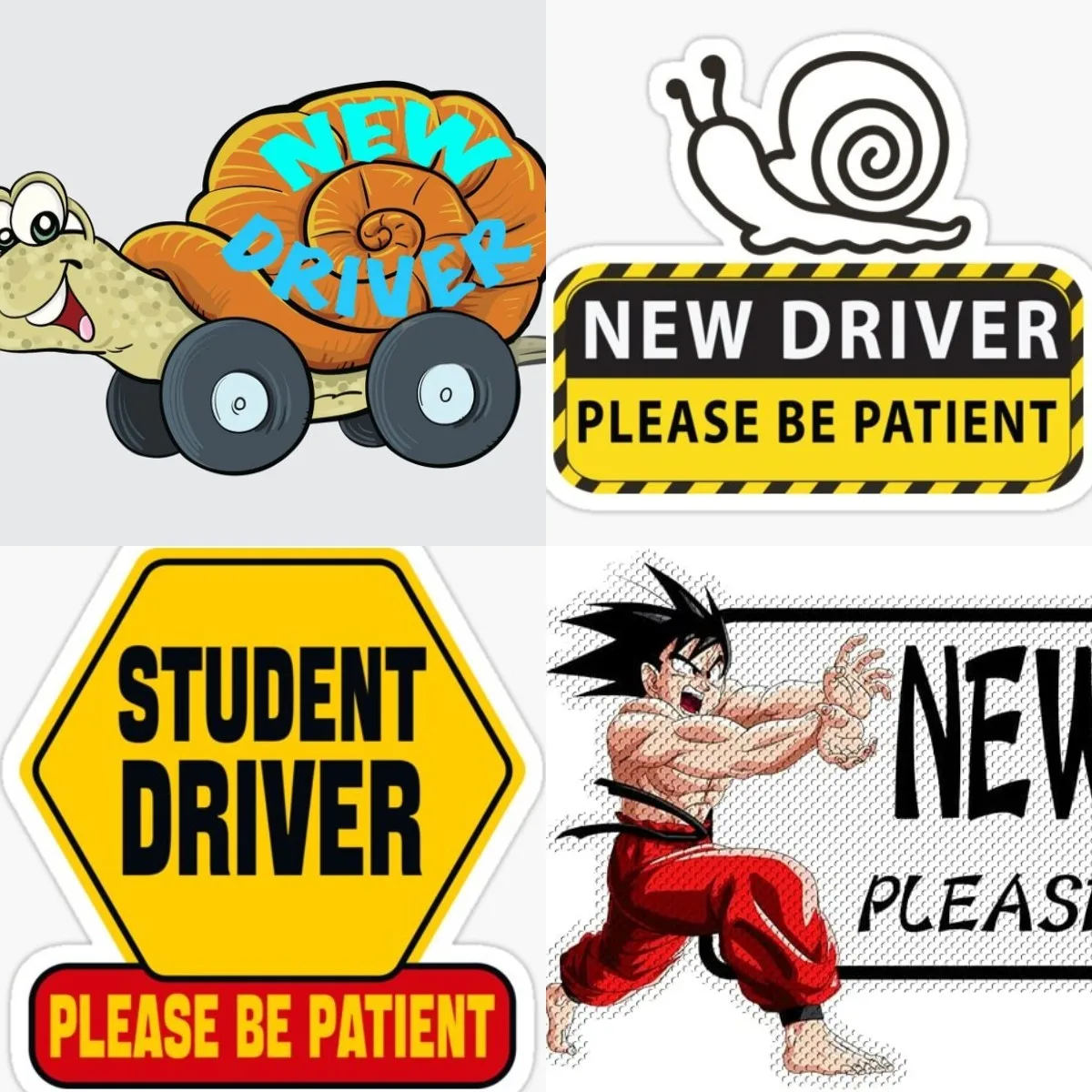 New Driver snail on wheels Anime Car Sticker Nervous Driver Sticker Cute Cartoon Decal For Bumper Rear Window Door Weatherproof