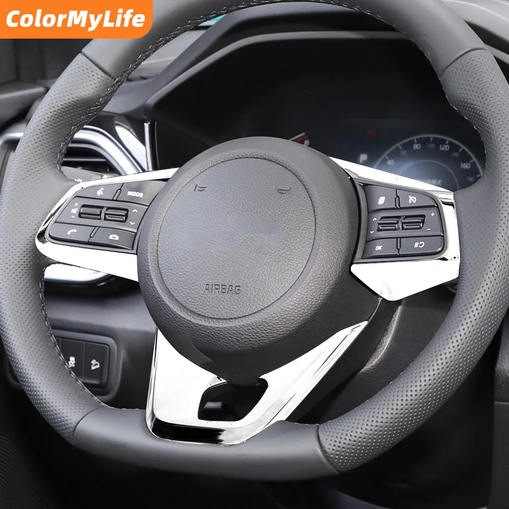 2Pcs ABS Car Steering Wheel Panel Cover Sticker Decoration Trim for Kia Forte Cerato K3 Sportage 2019 2020 2021 2022 Accessories