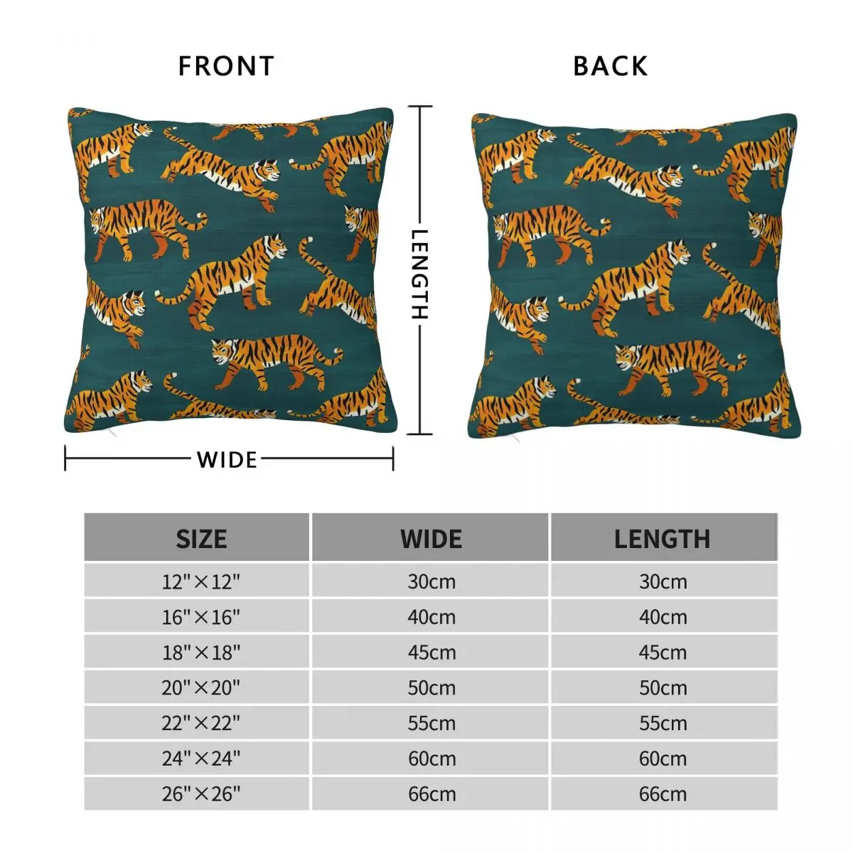 Bengal Majestic Tigers Pillowcase Polyester Linen Velvet Creative Zip Decorative Throw Pillow Case Car Cushion Cover Wholesale