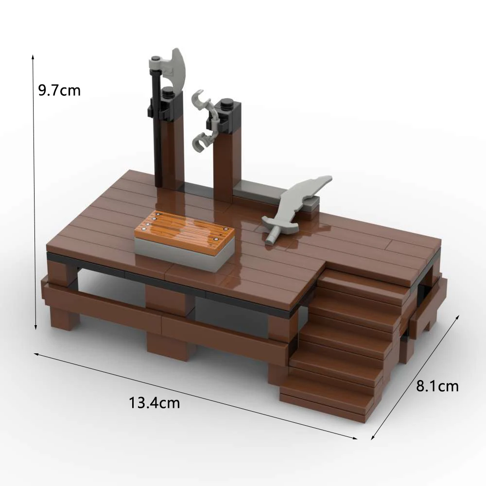 MOC Building Block Models, Medieval Courtroom Ornaments, Renaissance Beheading Platforms, Hanging Platforms, Children's Toys