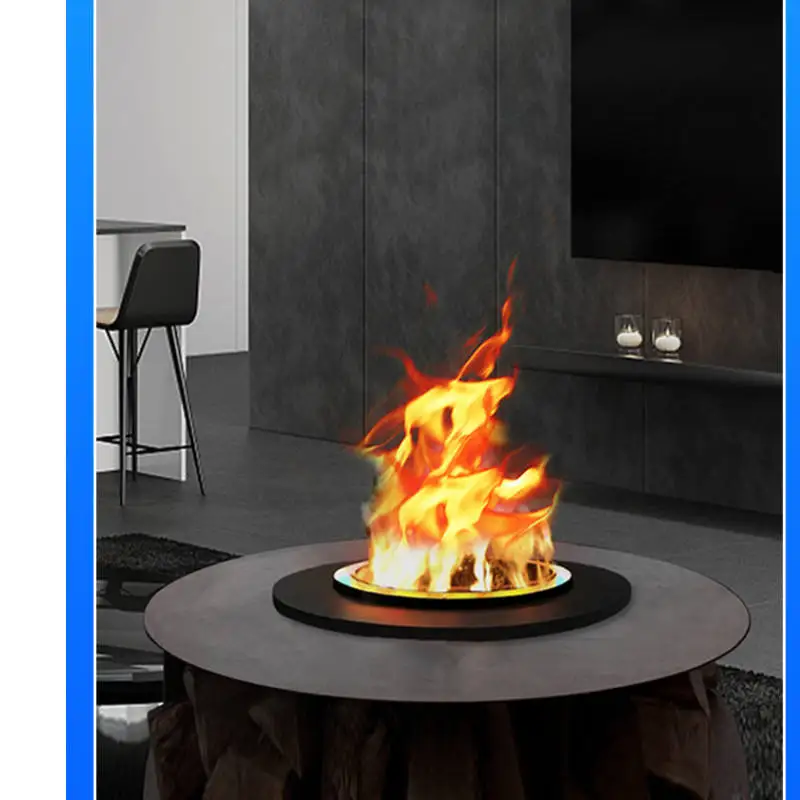 3D Electric Fireplace Remote Control Insert Type Water Steam Effect Household Hotel Use English Customized Modern Indoor Round
