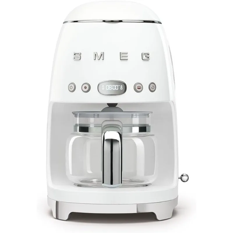 

Coffee Machine with 10 Cup Glass Carafe, Auto Start Feature, Keep Warm Plate, and Two Coffee Strength Settings (White)