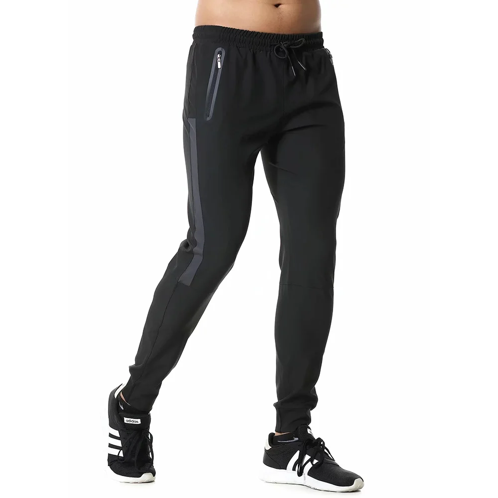 Spring and Summer Men Sports Running Pants Zipper Athletic Football Soccer Training Elasticity Legging Jogging Gym Trousers