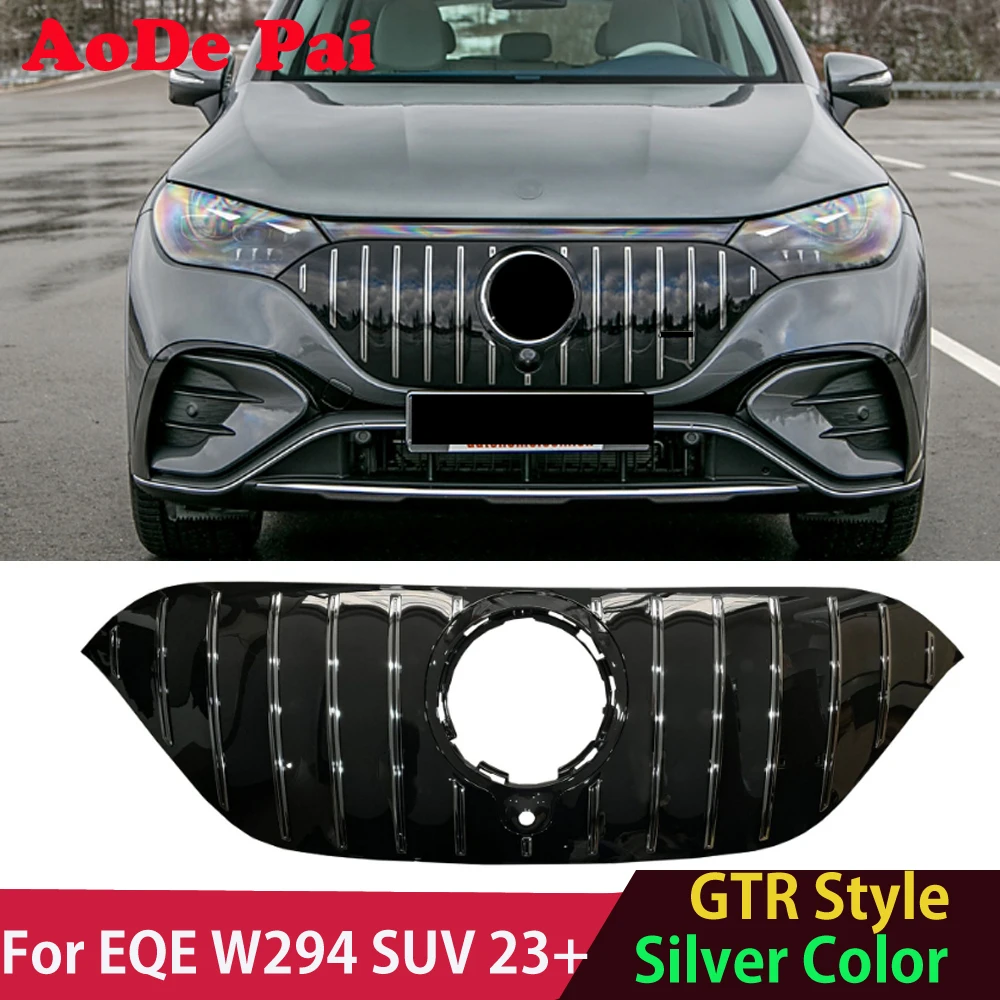 W294 Grille ABS GTR Panamericana Style Front Bumper Grill Mesh Hood for Mercedes EQE Class W294 X294 SUV EQE350 EQE500 2023 2024