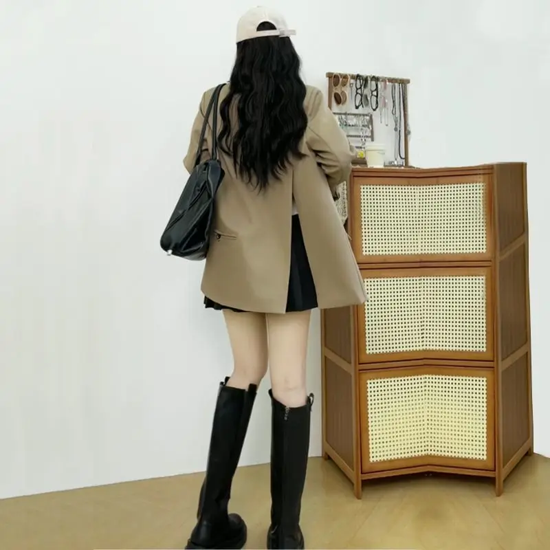 

Women'S Clothing Trend 2025 Blazer Woman Two-Button Appropriate Square Tied Layered Legs Irreuglar Buttonless Casaco Doubled
