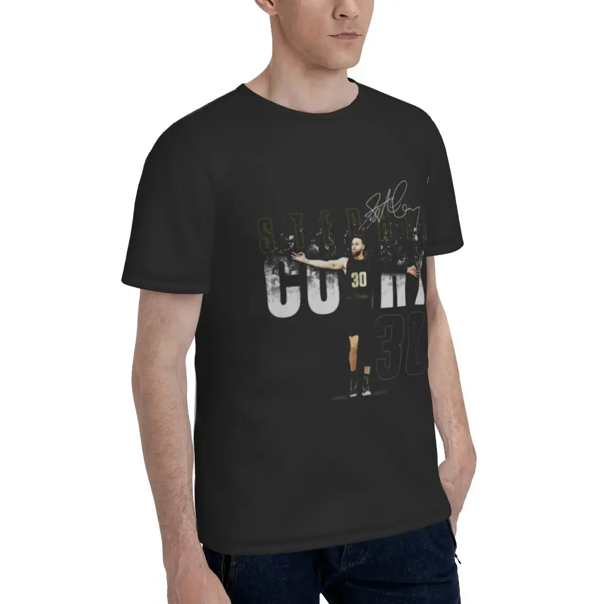 Steph Curry Golden State Dissolve T-Shirt for Men polyester T Shirts Men's Tees Short O-Neck Summer Clothes Tops