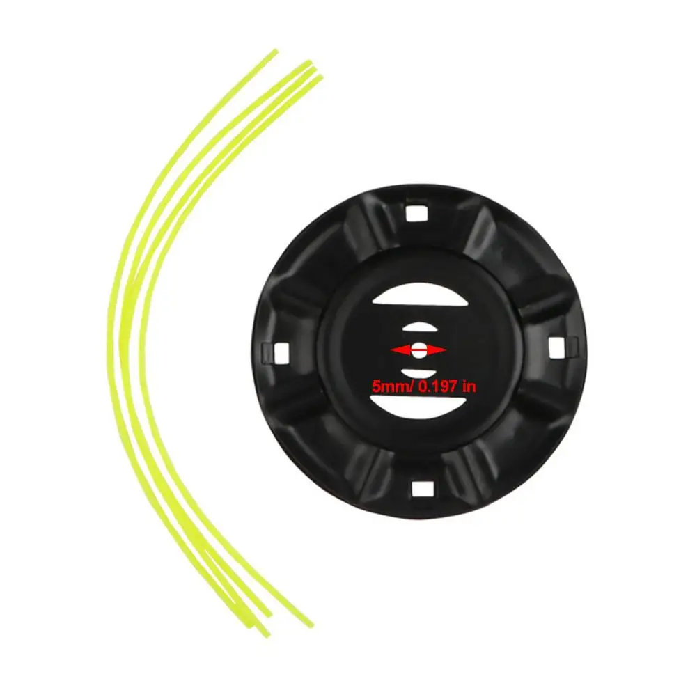 رأس جزازة العشب بقطر داخلي 5 مم مع 4 خطوط بديلة لقص العشب وإزالة رأس أداة تقطيع الأعشاب في الحديقة