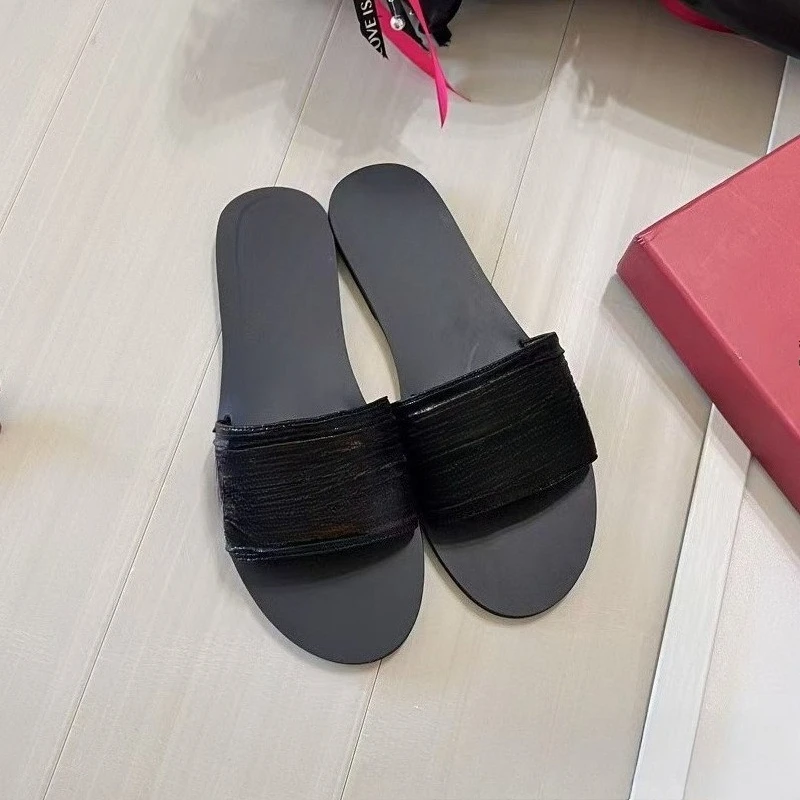 

2026 Fall New Women's Flat Slide Sandals Decorative Buckle Open Toe Single Shoes Casual Outdoor Mules Fashion Daily Wear