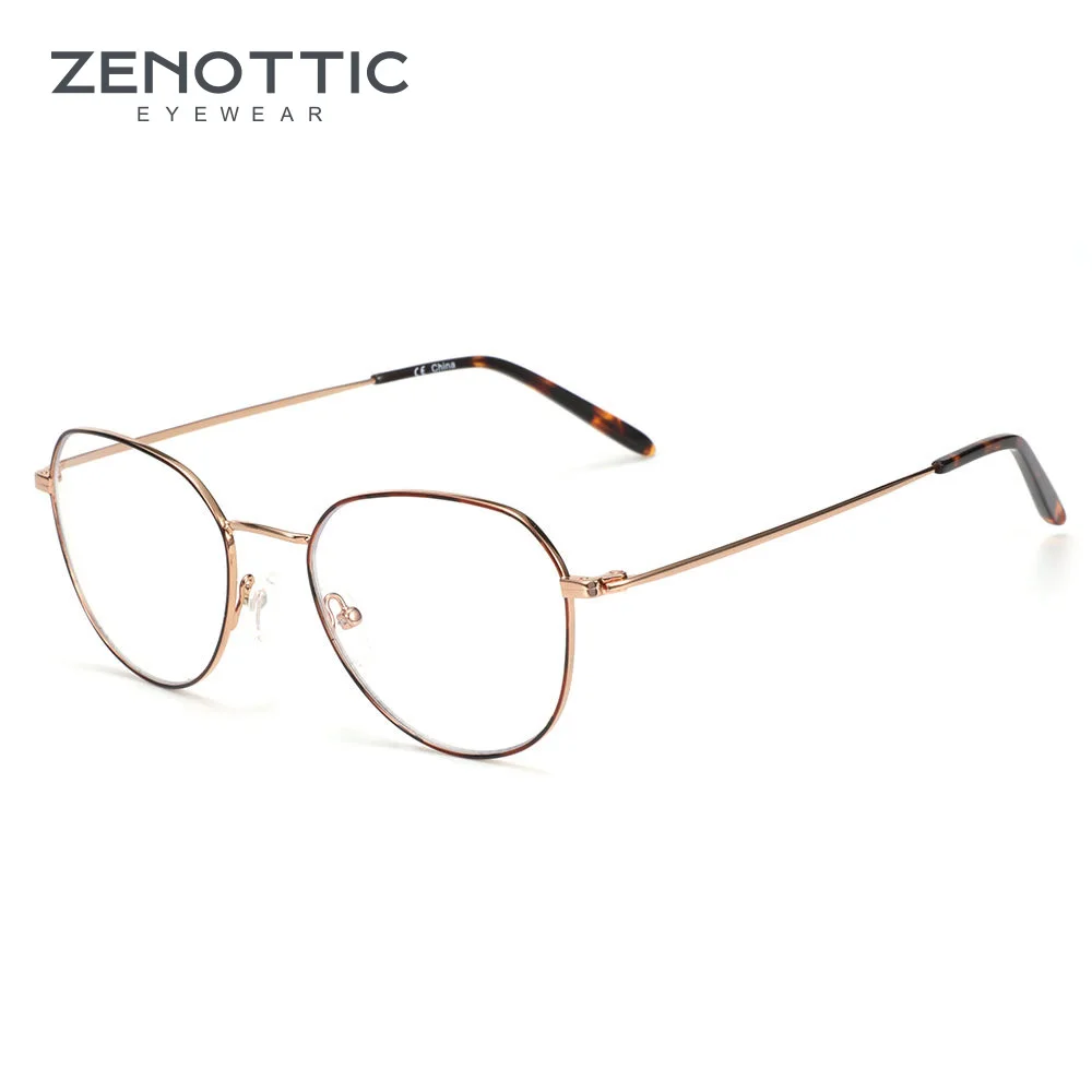 

Мужские квадратные оптические очки ZENOTTIC, прочная металлическая оправа, современный деловой стиль, очки без диоптрий