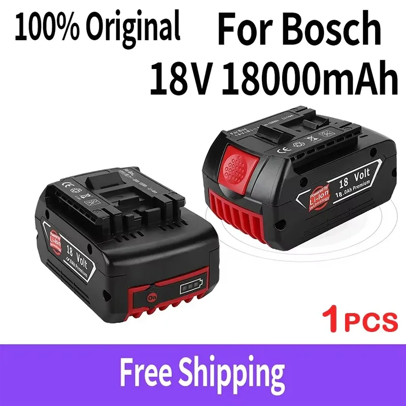 For bosch 18V 18000mAh Rechargeable Power Tools Battery with LED Li-ion Replacement BAT609, BAT609G, BAT618G, BAT618G, BAT614