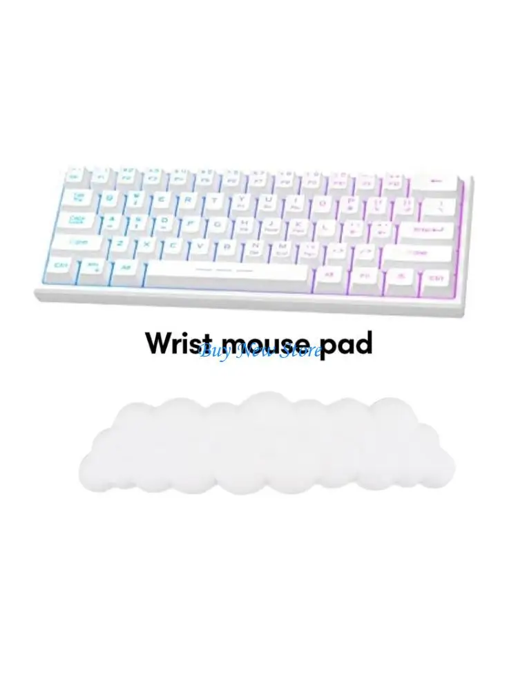 

20CE Comfortable Cloud-patterned Keyboard Wrist Support Anti Slip Soft PU Mouse Pad