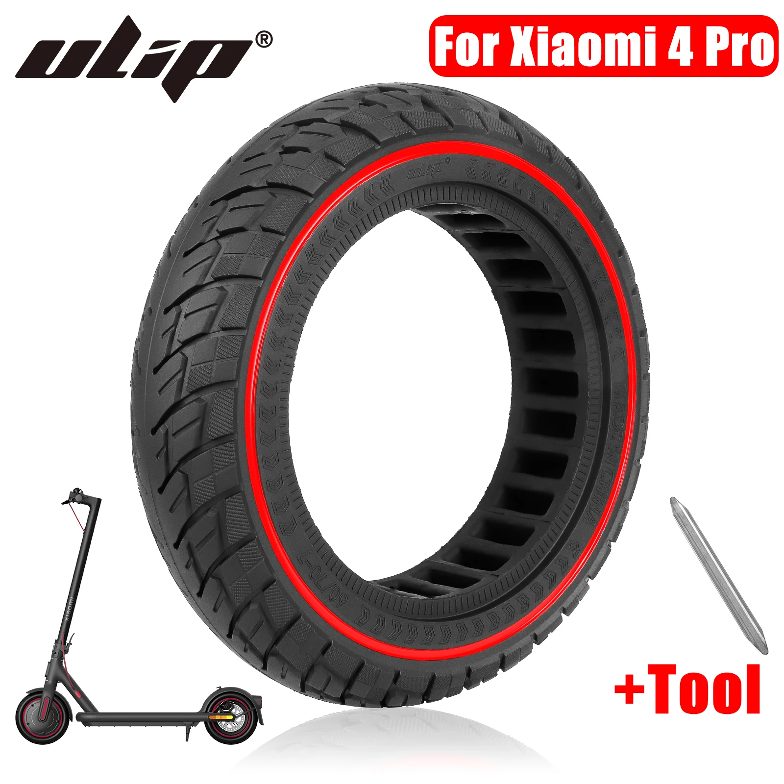 

ULIP 60/70-7.0 Off-Road Tubeless Tyre For Xiaomi Scooter 4 Pro 10 Inch Anti-explosion Solid Tyres Replacement parts Accessories