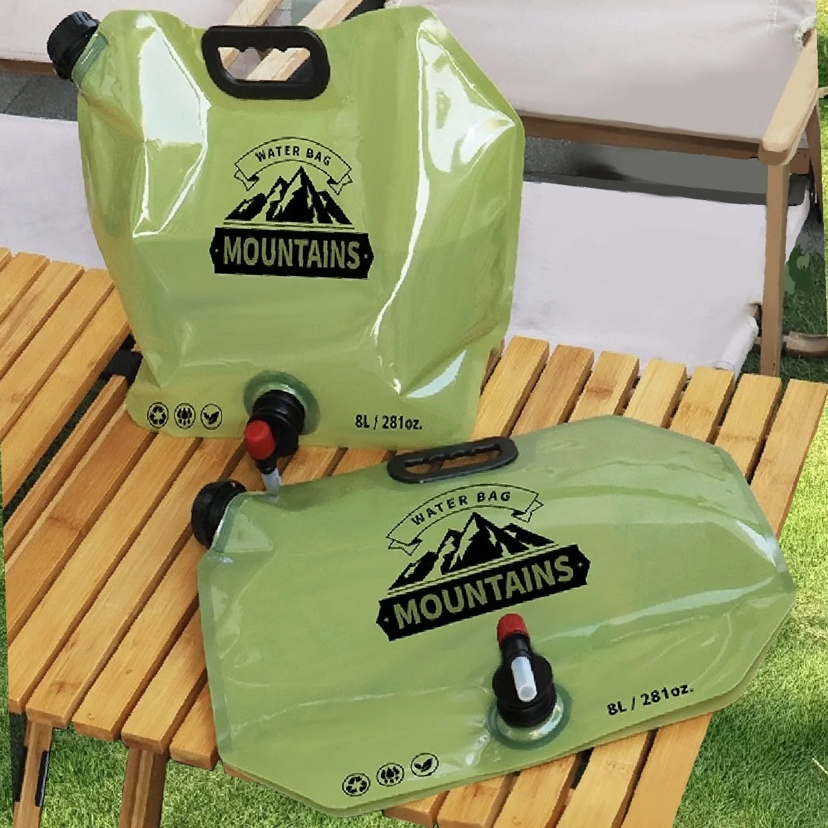 Hot Selling 8L BPA - Free PE Portable Water Bag w/Faucet, Leak - Proof Foldable for Camping/Hiking/Travel