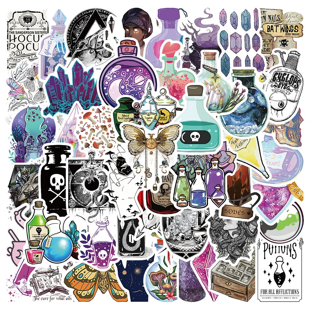 10/30/50pcs Magic Witch Apothecary Pharmacist Cartoon Graffiti Stickers Laptop Skateboard Motorcycle Bike Car Cool Sticker Decal