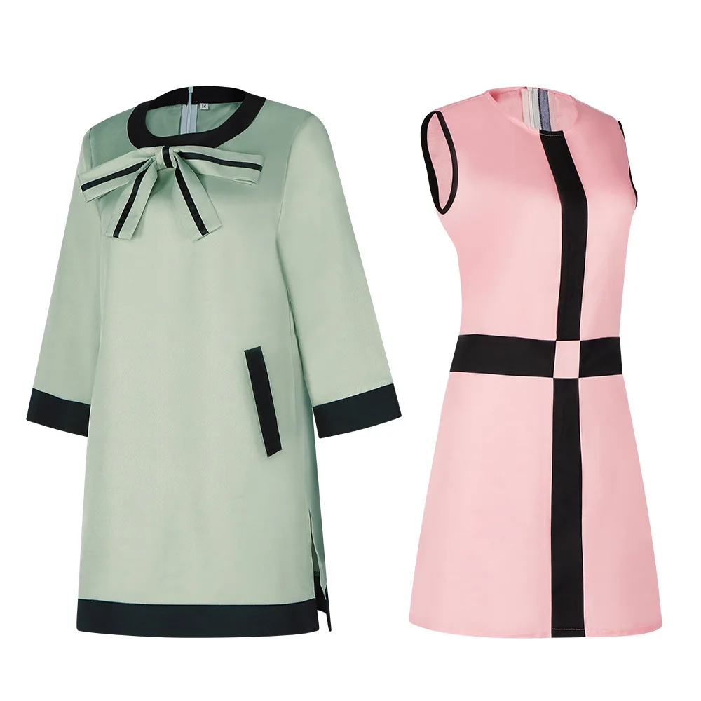 

Queen's Gambit Cosplay Costume The Queen's Gambit Beth Harmon Retro Green Dress Cosplay Performance Costume