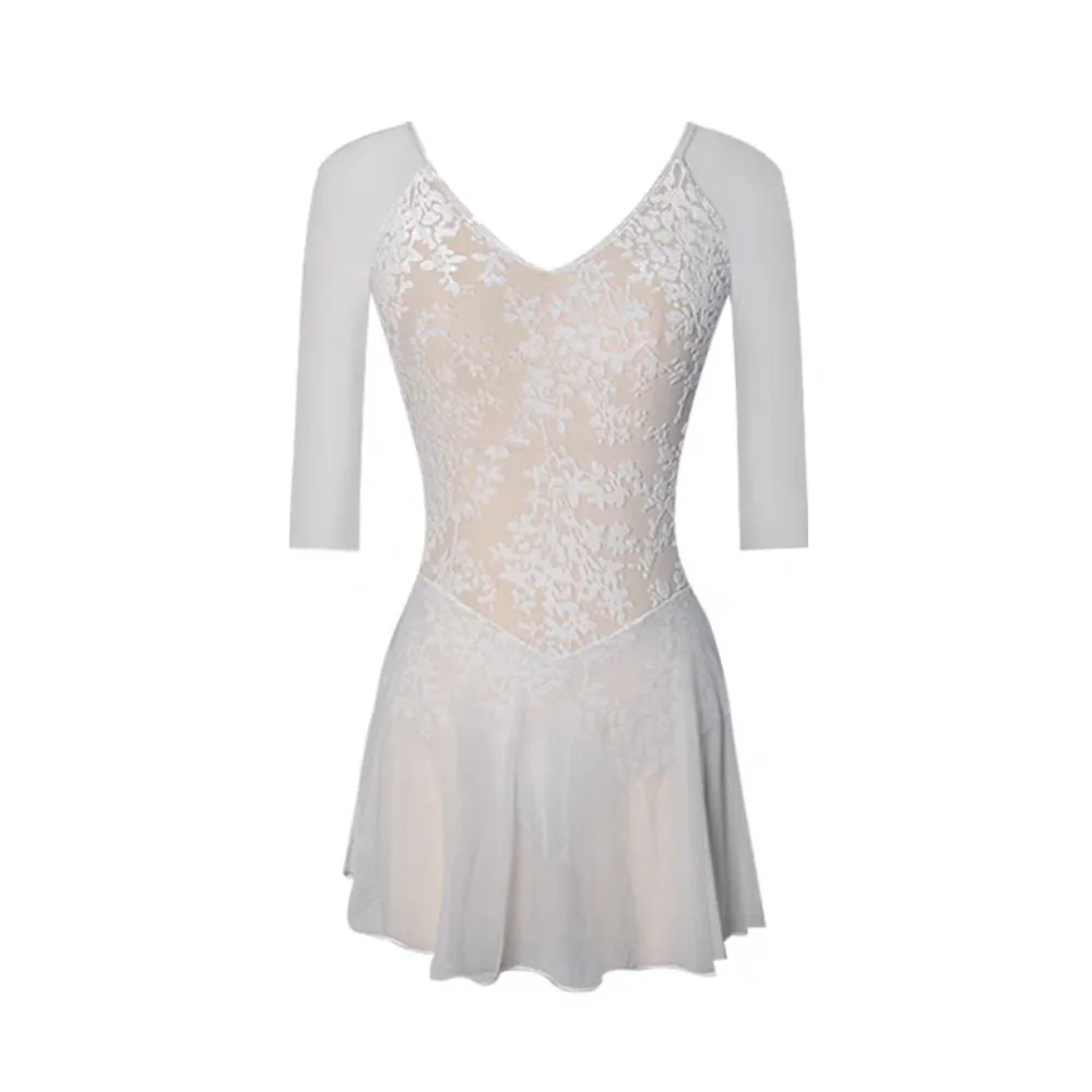 

Women's Cutout Leotard - Mesh Ballet Unitard for Gymnastics, Aerial Yoga, Dance Practice and Performance