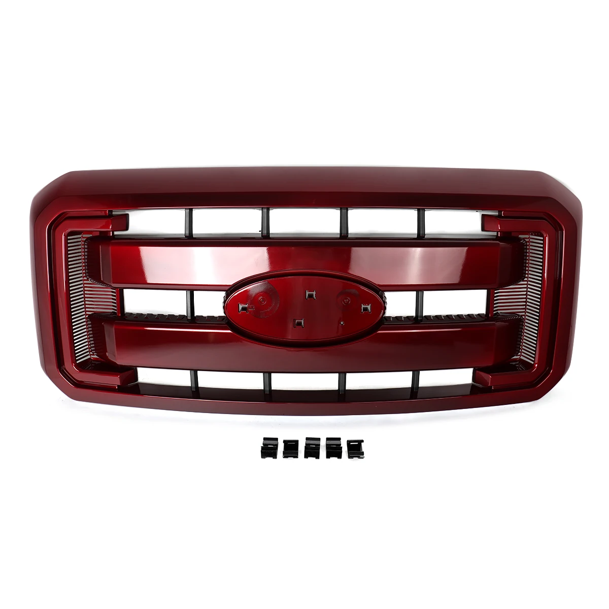 Ruby Red Grille for 2011-2016 Ford F250 F350 F450 F550 Super Duty XLT King Lariat Car Upper Bumper Hood Mesh Racing Grills