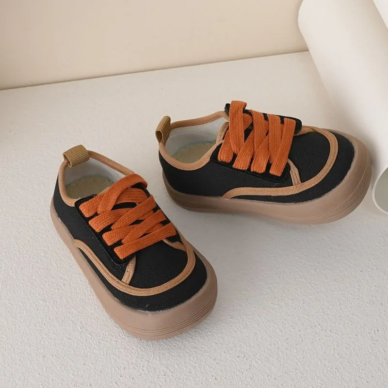 Spring Children Canvas Shoes Girls Fashion Floral Print Sneakers Boys Retro Breathable Cloth Shoes Baby Soft Bread Shoes