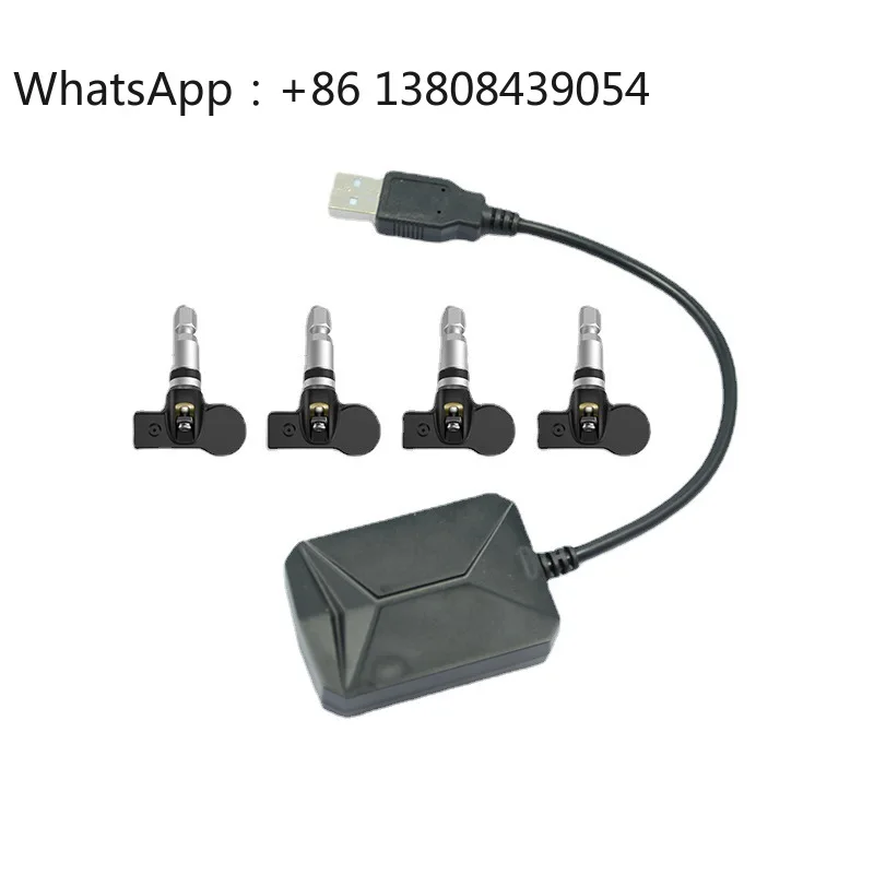 USB Android TPMS Tire Pressure Monitoring System Display Alarm System 5V Internal Sensors for Car Navigation Car Radio 4 Sensors