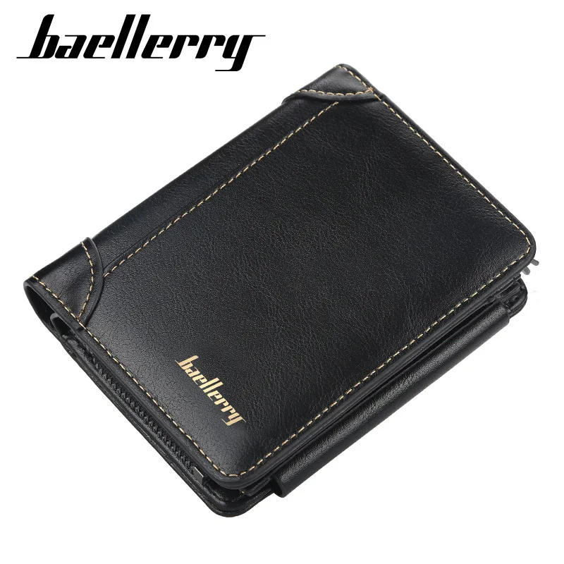 

New men's wallet baellerryShort Three Fold Vertical Wallet Multiple Card Slots Business Card Holder-Border Hot