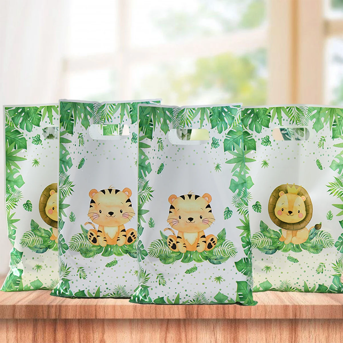 Jungle Animals Party Candy Portable Gift Bags Packing Bag Wild One Safari Gift Baby Shower Bag Birthday Party Supplies Gift Bags