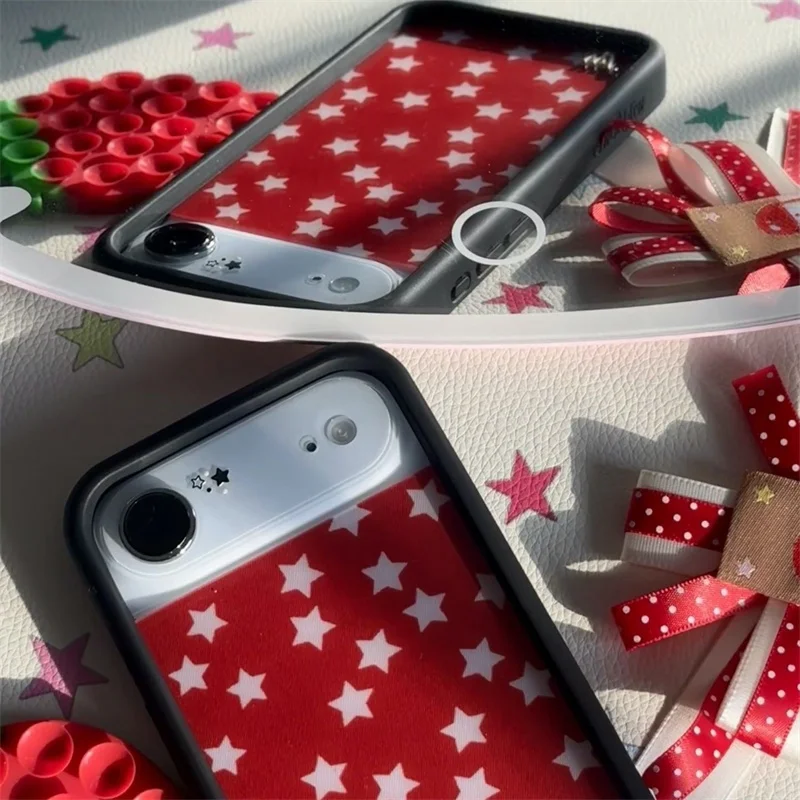 Wildflower Love Sucker Sucking Disc Strawberry Phone Case For iPhone 18 17 16 15 14 13 Pro Max Star Suction Cup Stickers Cover