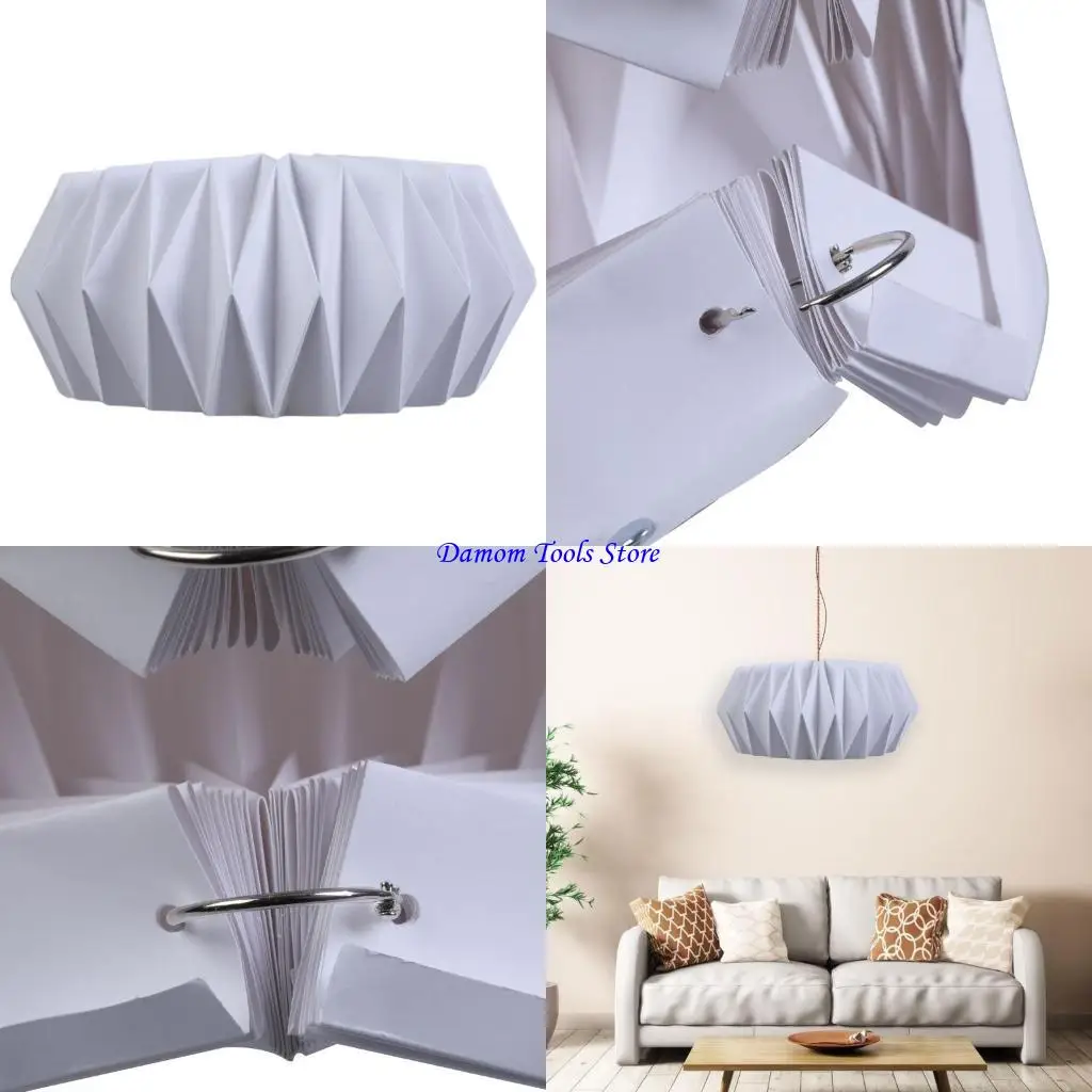 57BE Elegant Lamp Shades Flexagon Lighting Cover Paper Texture Ceiling Lamp Covers Perfect for Chandeliers and Wall Sconces