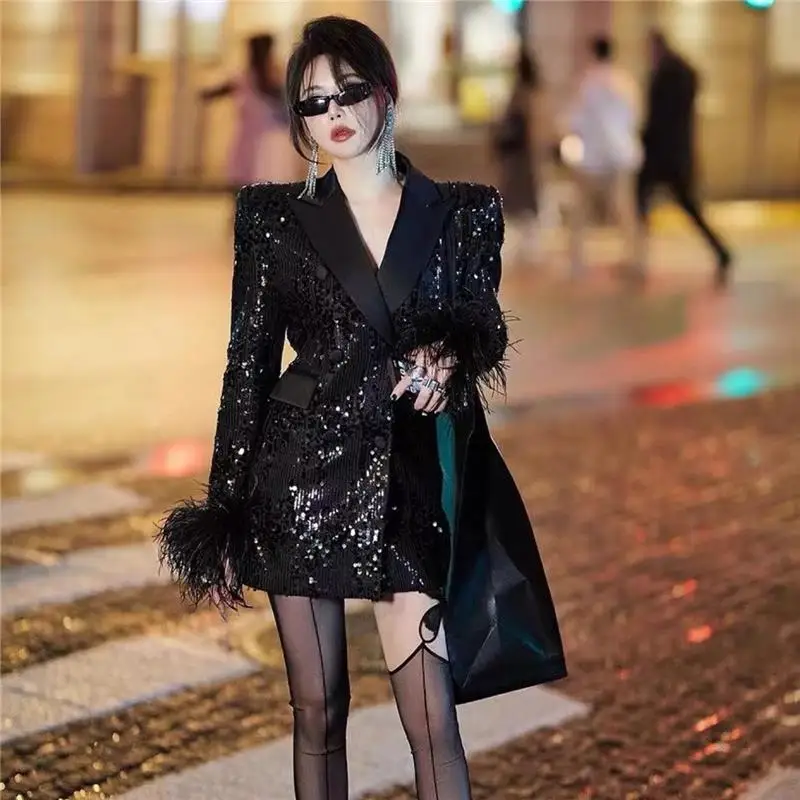 ملابس خارجية نسائية طويلة Sve ترتر Dr irt Ele طية صدر السترة لربيع 2025 Faion ماركة صينية أنيقة غير رسمية ip مجانًا #3