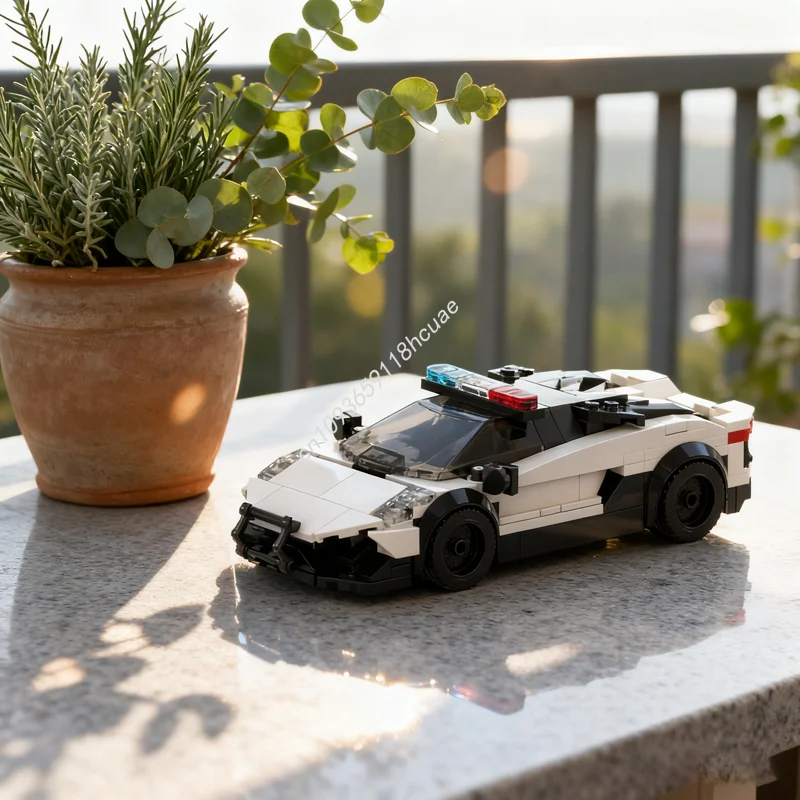 

273 шт. MOC, высокоскоростной костюм, полицейский автомобиль, создатель модели, строительные блоки, рождественские подарки, сделай сам, креативная идея, игрушка, кирпич, день рождения