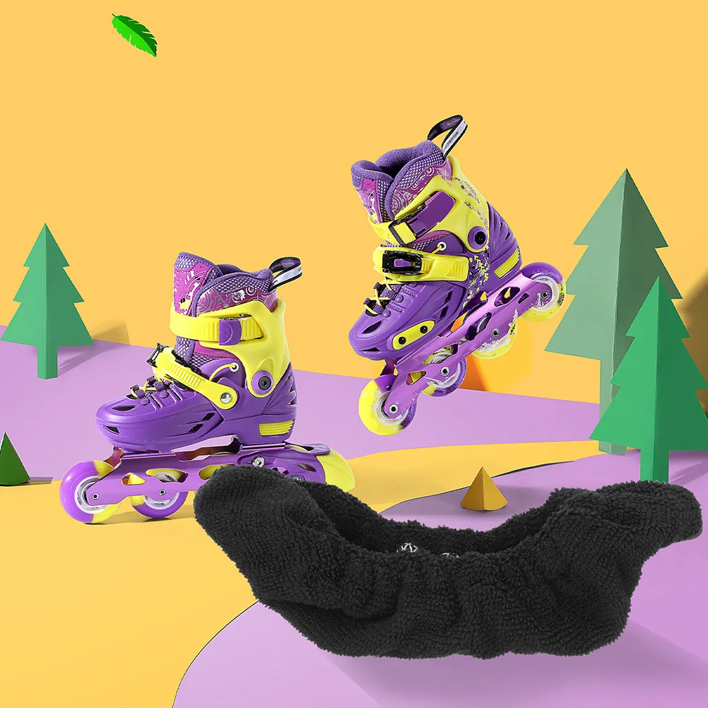 

1 пара защитных чехлов для лезвий хоккейных коньков из прочной микрофибры, предотвращающие повреждения, удобные аксессуары для конькового оборудования