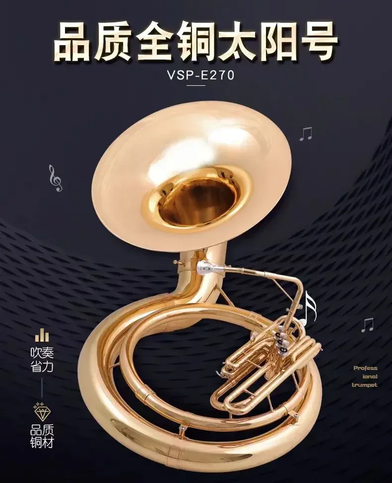 2025 Venta caliente profesional BBb Sousaphone todo grado de banda de marcha de cuerpo de latón