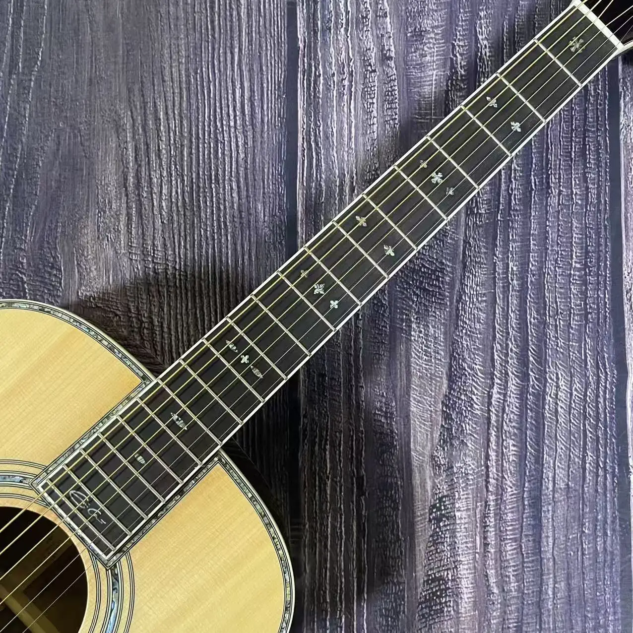 40 بوصة/مخصص OM42 توقيع/قمة من خشب التنوب الصلب/لوحة أصابع من خشب الورد/6 جيتار صوتي من الخشب الصلب عالي الجودة #1