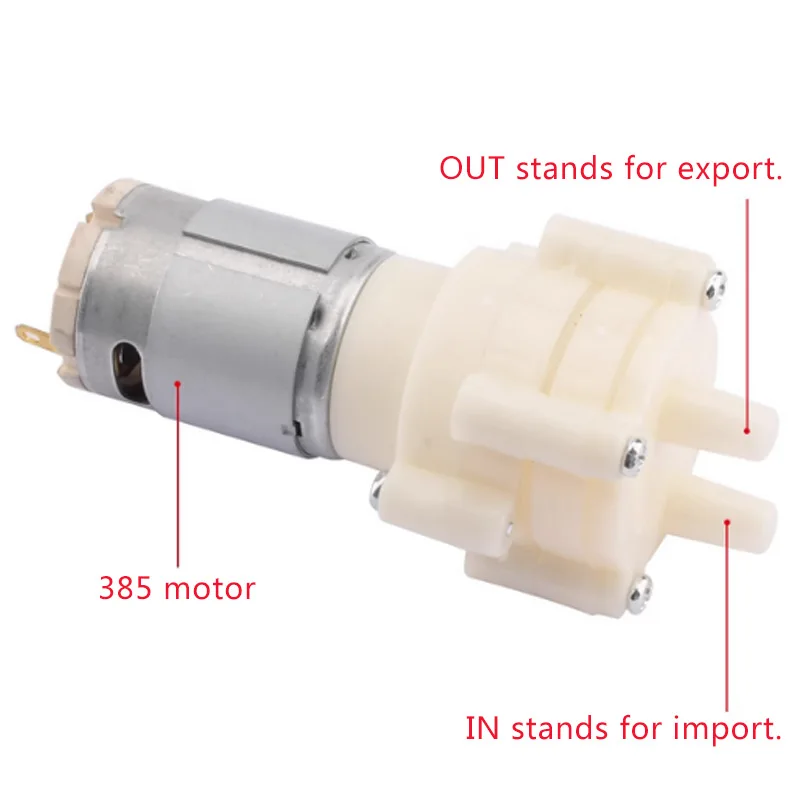 R385 مضخة مياه 12 فولت مضخة الحجاب الحاجز 6 فولت مضخة مياه صغيرة صغيرة اكسسوارات حوض السمك المنزل طقم شاي مضخة مياه مضخة حوض السمك