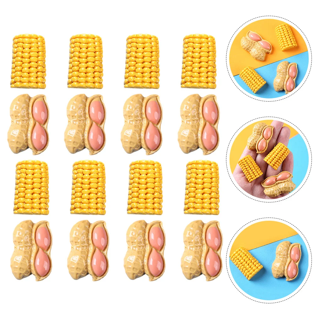

1 set 1 Set Simulation Corn Peanut Lifelike Mini House Decor For House Diy Resin Craft Tiny Food Mini Scene Layout Prop