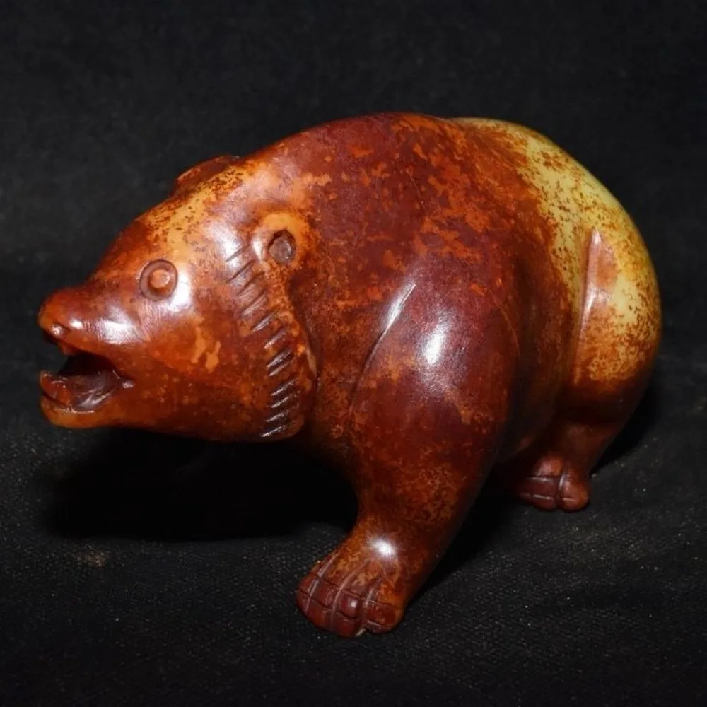 

Hongshan Culture Antique Jade Bear Collectibles, Home Decor, and Ornaments