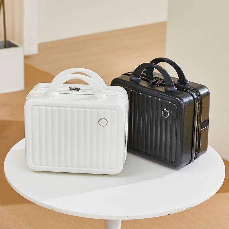 おしゃれなミニポータブルメイクアップトラベルスーツケースハンドバッグ収納オーガナイザー小型ボックス学生用荷物ハードpcユースジッパー開閉式