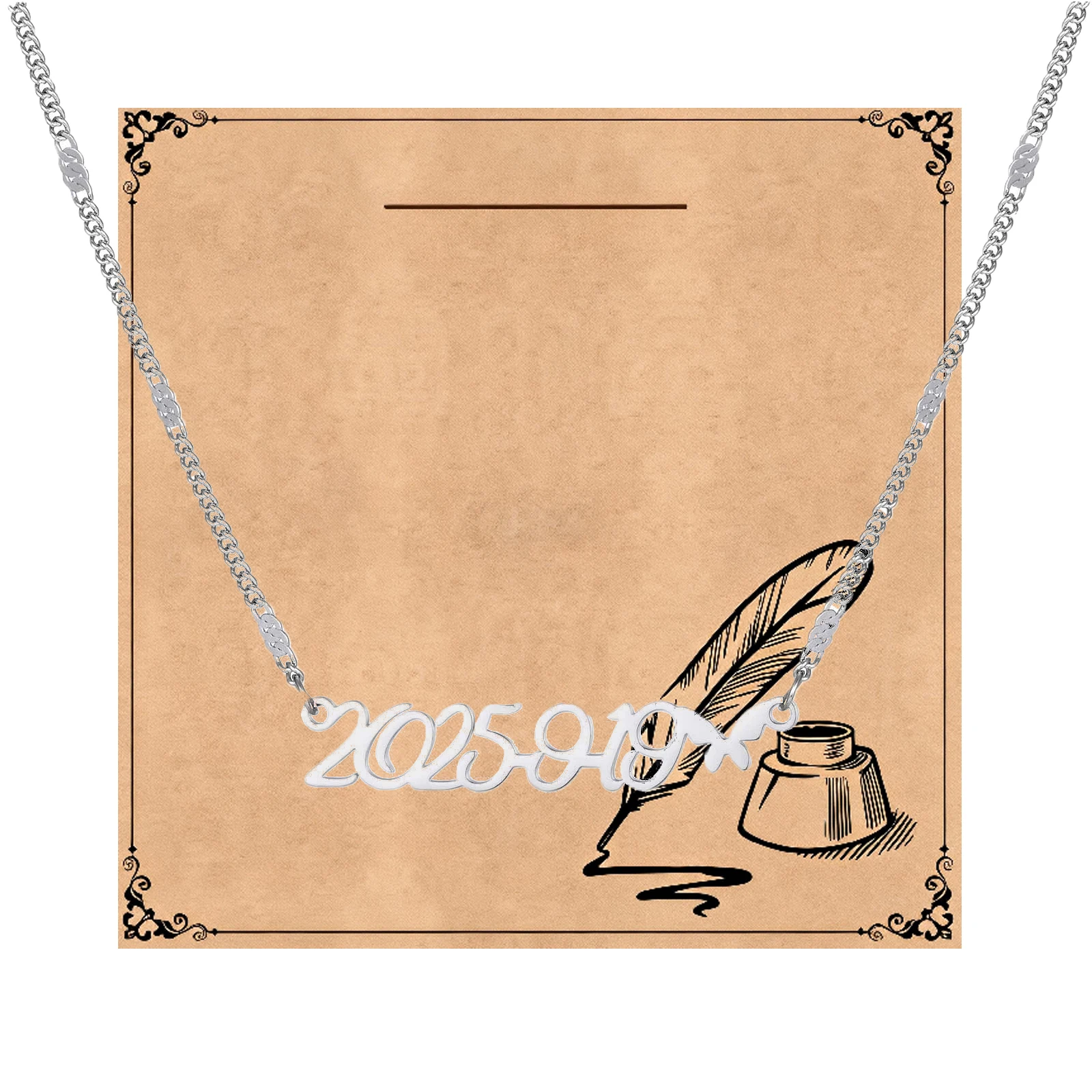 

Personalized Name Pendant Necklace, Stainless Steel Nameplate Heart Love Pendant Mother Day Best Friend Birthday Gift Gift New