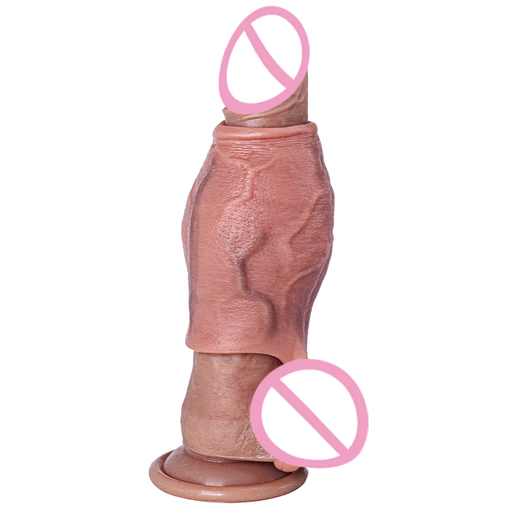 Silicone Extender Dick for Men Penis Cock Sleeve Male Penis Enlarger Extender Thicken Cock Ring Adult Enlarge Cond Sex Toys