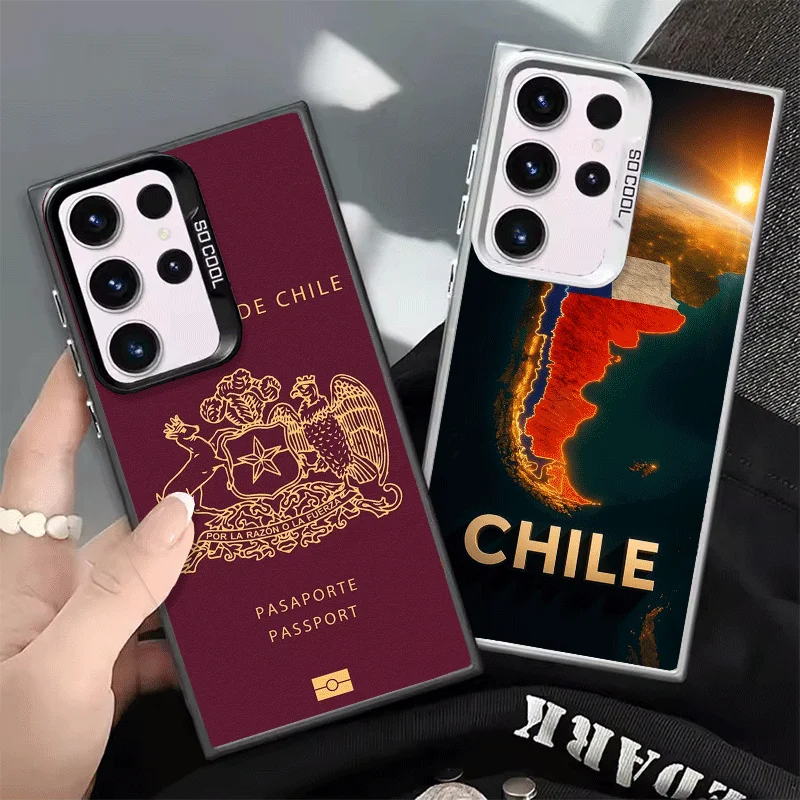 Chile Flag Map Passport Shockproof Phone Case for Samsung Galaxy S26 Edge S25 Ultra S24 FE S23 Plus S21 Cover Anti Fall Fundas
