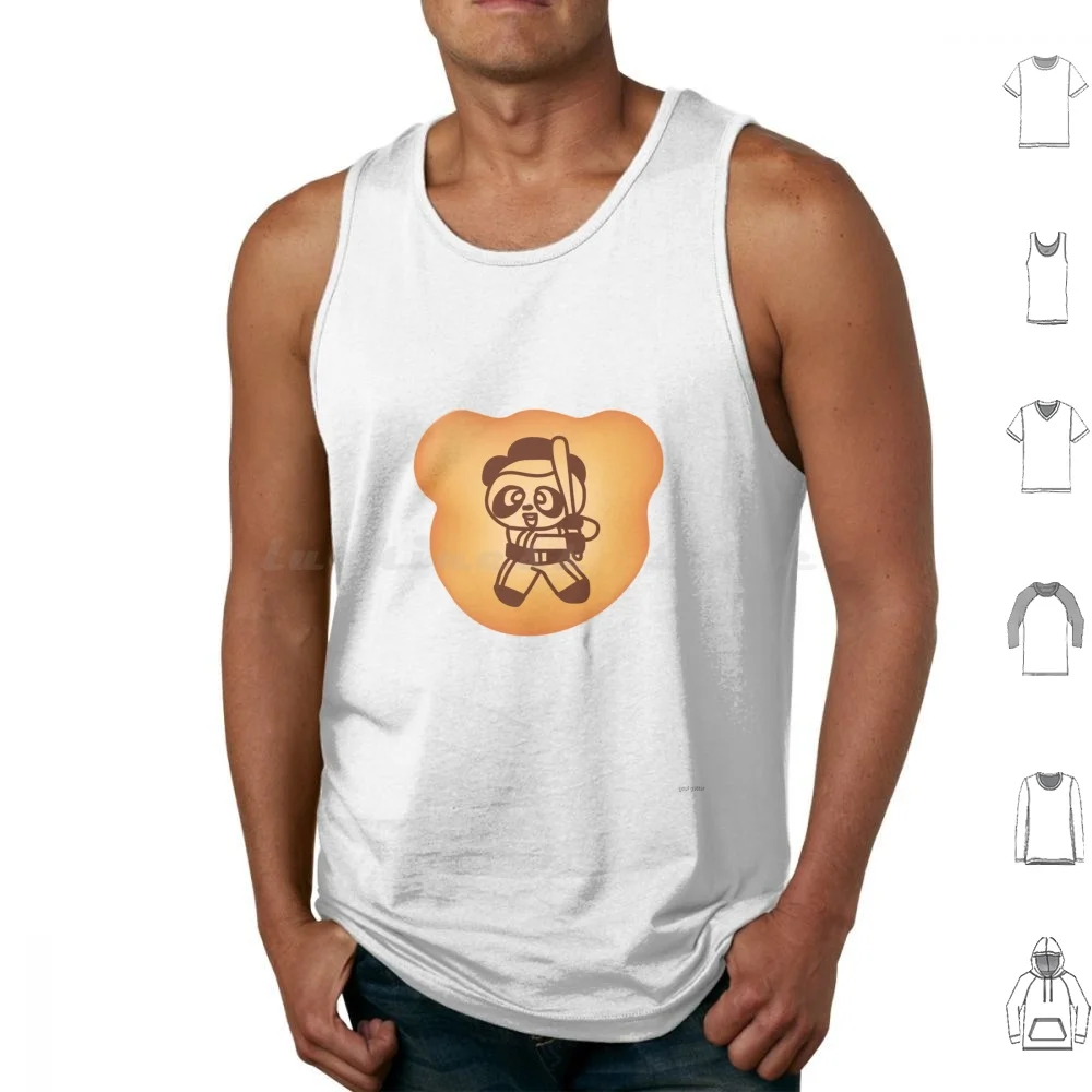 Hello Panda Biscuit-Baseball Tank Tops Vest Sleeveless Sweet Snack Chocolate Japan Japanese Kawaii Panda Bear Biscuits